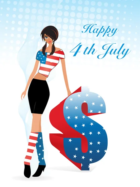 Ilustração para feliz celebração de 4 de julho — Vetor de Stock