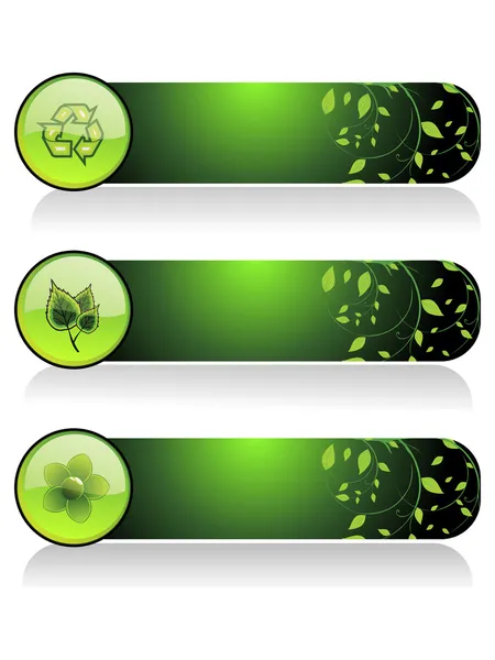 Фон з набором з трьох зелених заголовків — стоковий вектор