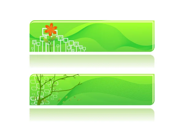 Vector set of two nature header — Stock Vector