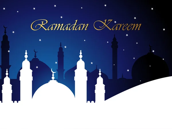 Vectorillustratie voor ramadan kareem op twinkle sterren nacht achtergrond. — Stockvector