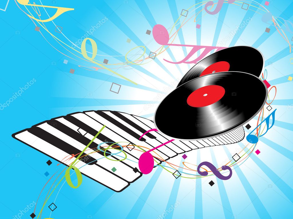 colorful musical background with piano