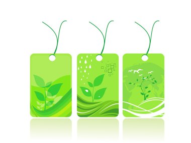 Background with set of three save earth sale tag clipart
