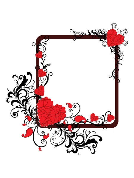 Fond avec cadre romantique décoré floral, illustration — Image vectorielle