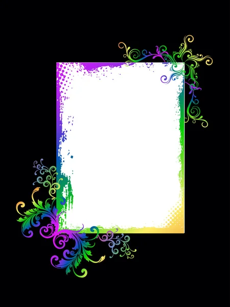 Hintergrund mit grungy Blumenmuster Rahmen, Illustration — Stockvektor