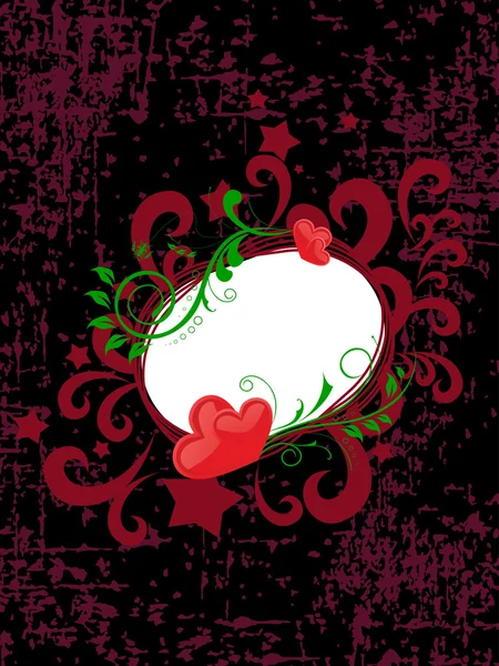 Фон с украшенной цветами романтической рамкой, иллюстрация — стоковый вектор