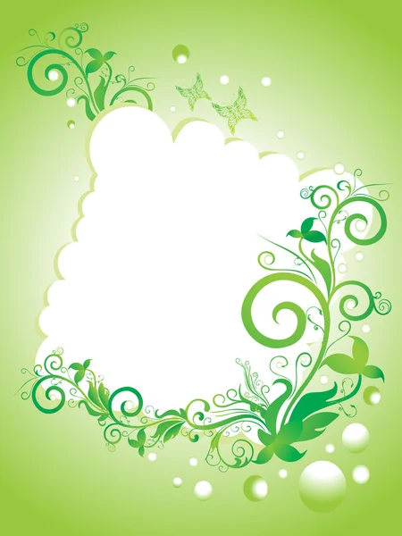 Background with beautiful floral decorated frame — Stock Vector
