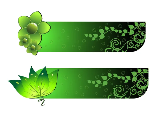 Vector set of two ecology header — Stock Vector