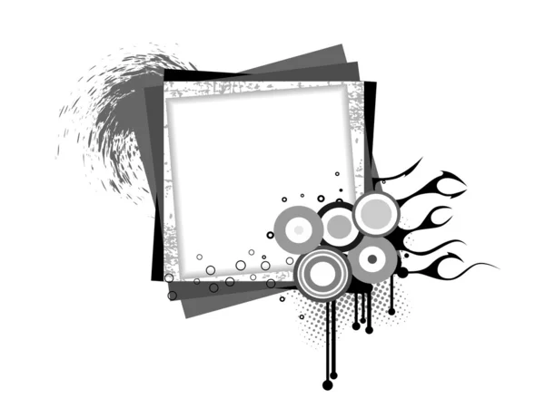 Arrière-plan avec cadre abstrait grungy — Image vectorielle