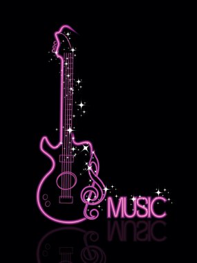 background with stylish design guitar clipart