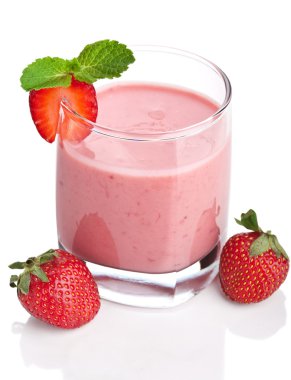 Strawberry smoothie isolated clipart