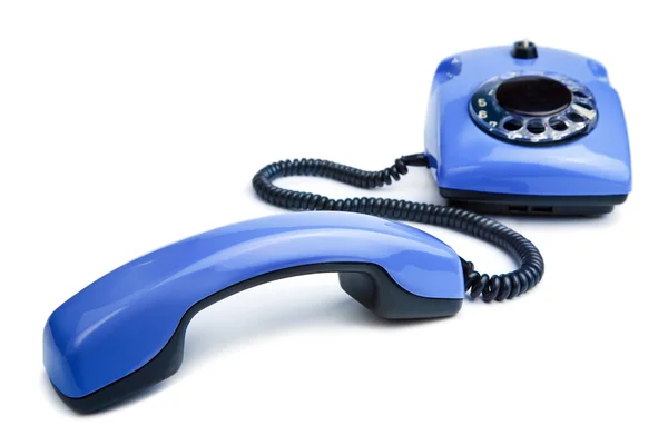 Téléphone bleu rétro isolé — Photo