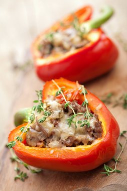 Stuffed paprika with meat and vegetables clipart