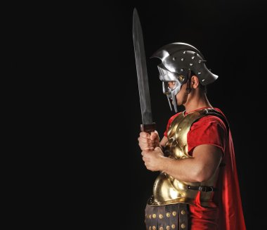 Legionary soldier with gladius clipart