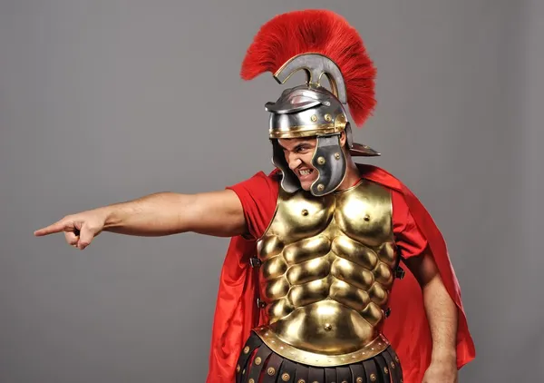 Angry legionary soldier — Stock Photo, Image