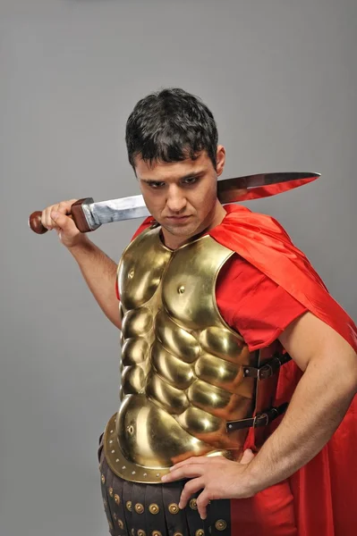 Handsome roman legionary soldier — Stock Photo, Image