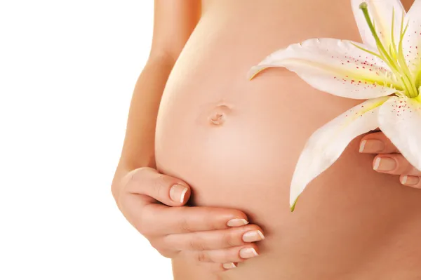 Красива вагітна живіт — стокове фото