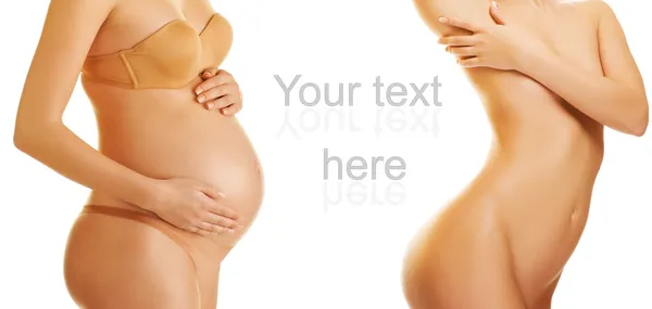 美丽 frmale 怀孕后的身体 — 图库照片