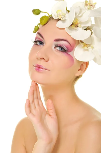 Krásná žena s kreativní make-up Stock Obrázky