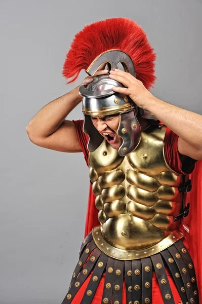 Screaming legionary soldier — Stock Photo, Image
