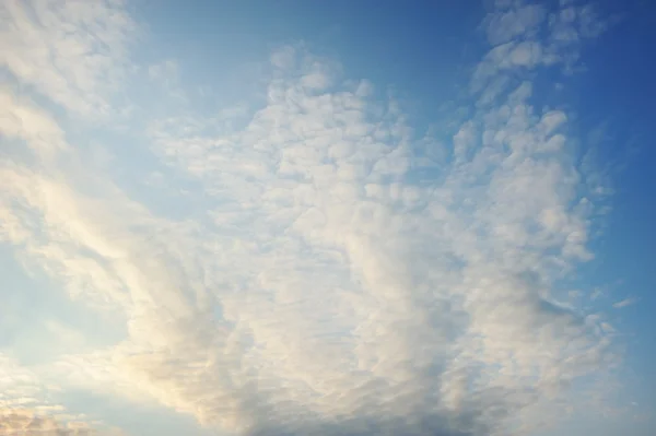 Ciel bleu avec nuages duveteux — Photo