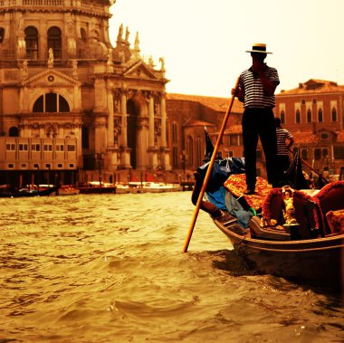 Traditional Venice gandola ride clipart