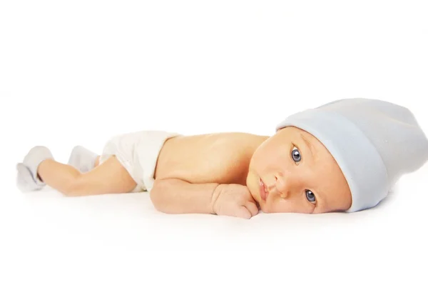 Όμορφο μωρό απομονωμένο στο λευκό — Φωτογραφία Αρχείου