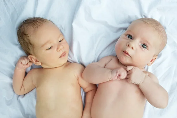 两个小宝宝的肖像 — 图库照片