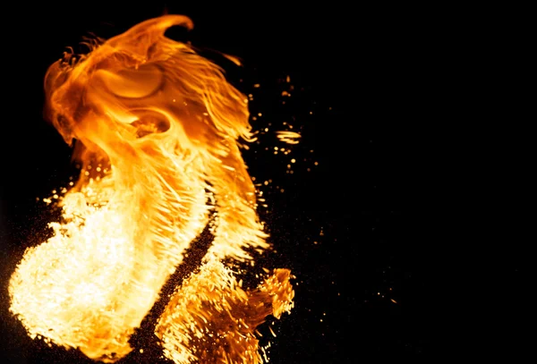 stock image Fire explosion isolated on black background