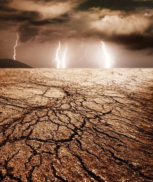 Storm in woestijn — Stockfoto