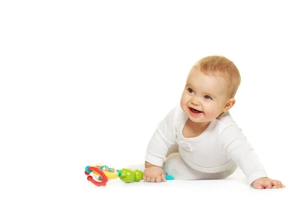 Liebenswertes Baby isoliert auf Weiß — Stockfoto