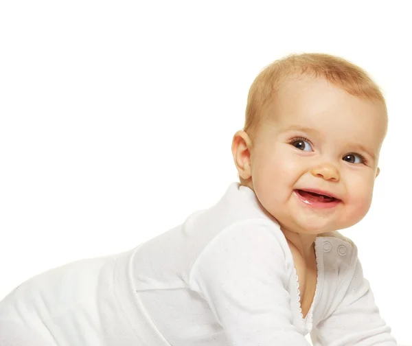 Liebenswertes Baby isoliert auf Weiß — Stockfoto
