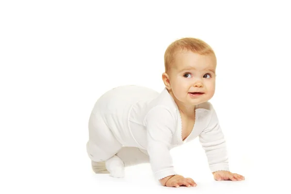 白で隔離された愛らしい赤ちゃん — ストック写真