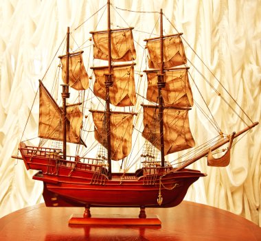 Beautiful vintage ship model clipart