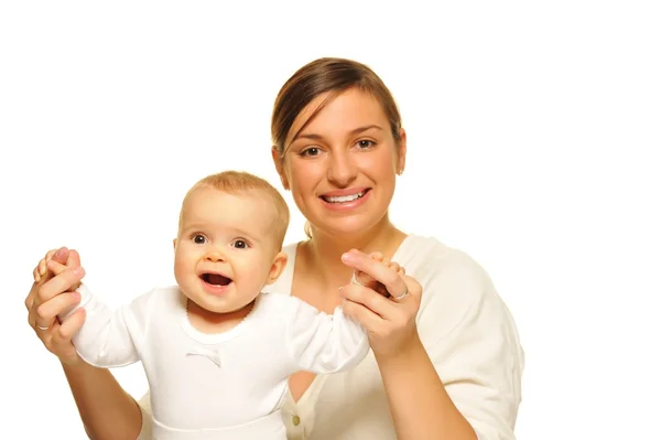 彼女は愛らしい赤ん坊と母親 — ストック写真