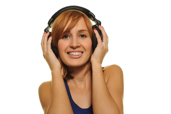 Stylish young girl with headphones — Stock Photo, Image