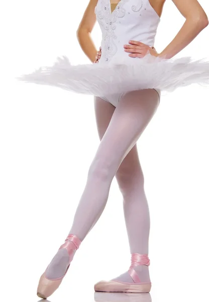 Primer plano de las piernas de una bailarina de ballet —  Fotos de Stock