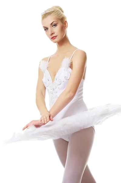 Beyaz arka plan üzerinde izole güzel balerin — Stok fotoğraf