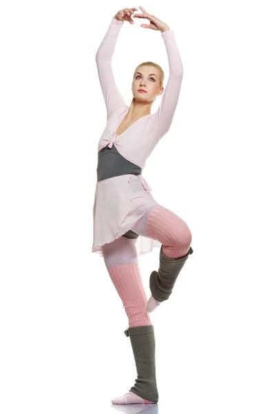 Όμορφη μπαλέτου χορευτής που απομονώνονται σε λευκό φόντο — Φωτογραφία Αρχείου