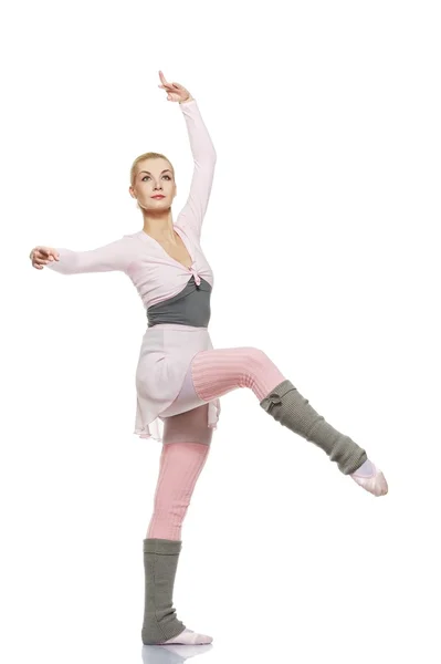 Όμορφη μπαλέτου χορευτής που απομονώνονται σε λευκό φόντο — Φωτογραφία Αρχείου