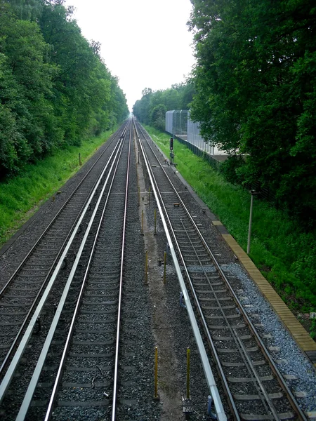 Stock image The top view on railway tracks