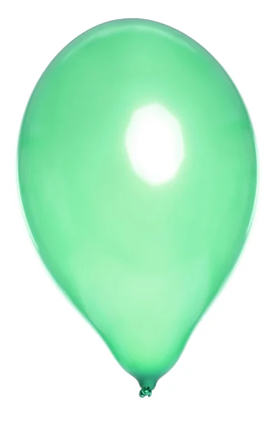 Balão verde no fundo branco — Fotografia de Stock
