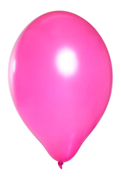 Balão rosa sobre fundo branco — Fotografia de Stock