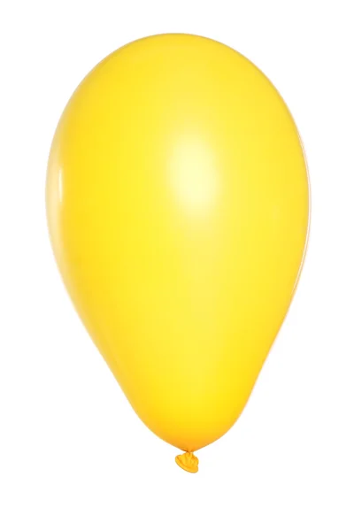 Balão amarelo sobre fundo branco — Fotografia de Stock