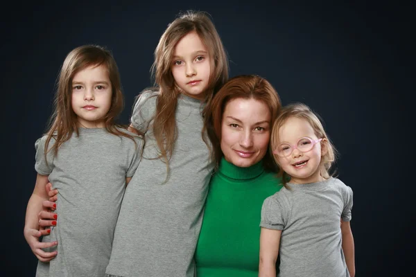Happy mother with her daughters — Stock Photo, Image