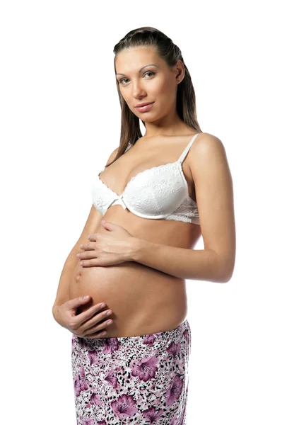 아름 다운 임신한 여자의 초상화 — 스톡 사진