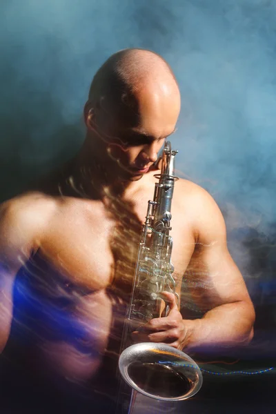 Man playing sax — Stock Photo, Image