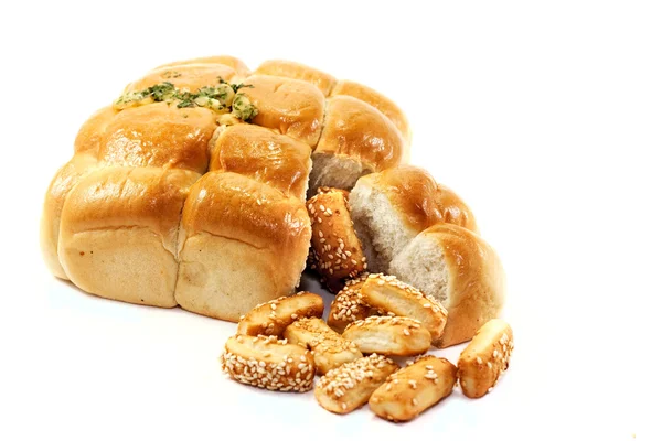 蒜茸面包和饼干 — 图库照片