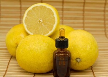 Lemon essential oil clipart