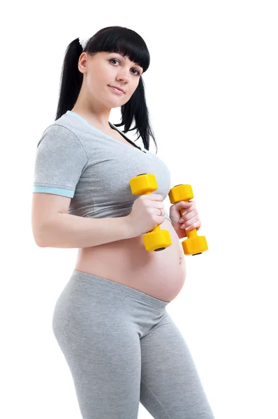 Kobieta w ciąży fitness — Zdjęcie stockowe