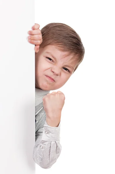 Beyaz tahta ile çocuk — Stok fotoğraf